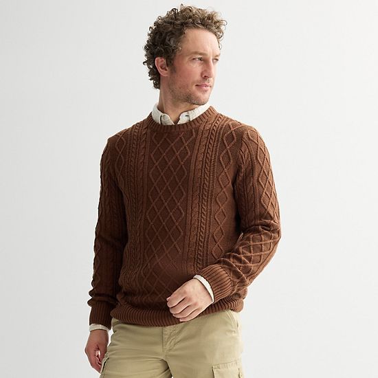 Men's Sonoma Goods For Life® Cable Knit Crewneck Sweater