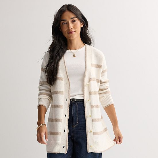 Women's Sonoma Goods For Life® Striped Tunic Cardigan