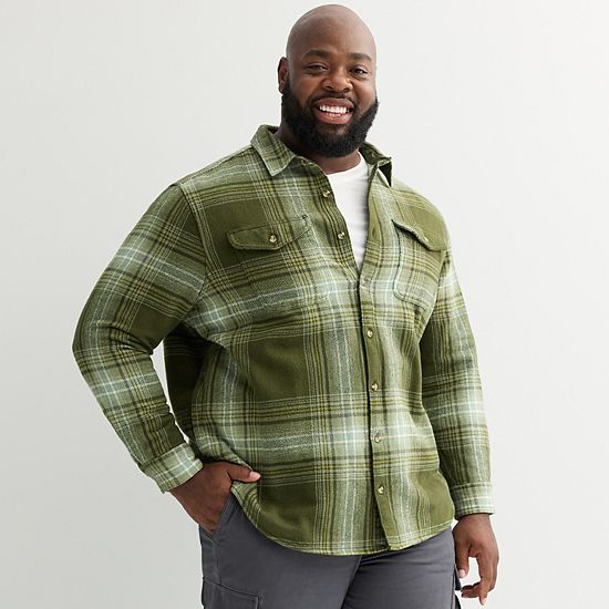 Big & Tall Sonoma Goods For Life® Heavyweight Flannel Long Sleeve Button-Down Shirt