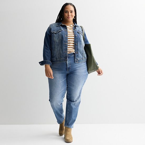 Plus Size Sonoma Goods For Life® High-Rise Straight Jeans