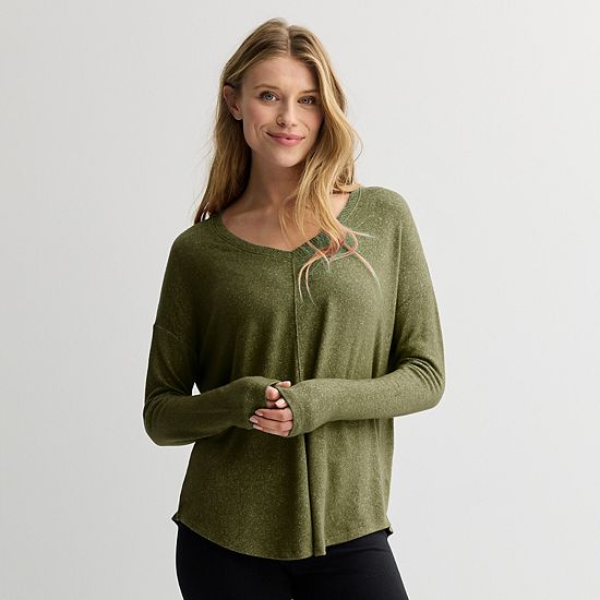 Women's Sonoma Goods For Life® Cozy V-Neck Tunic Tee