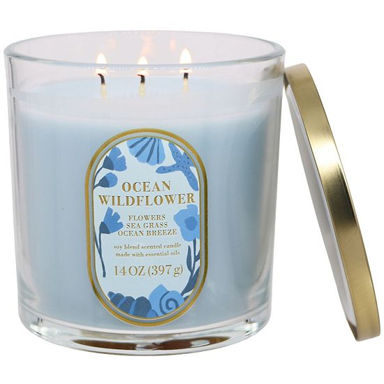 Sonoma Goods For Life® 14-oz. Ocean Wild Flowers Candle Jar