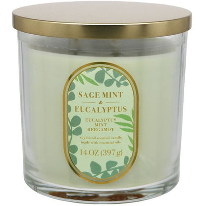 Sonoma Goods For Life® Sage Mint & Eucalyptus 14-oz. Blue Floral Candle Jar