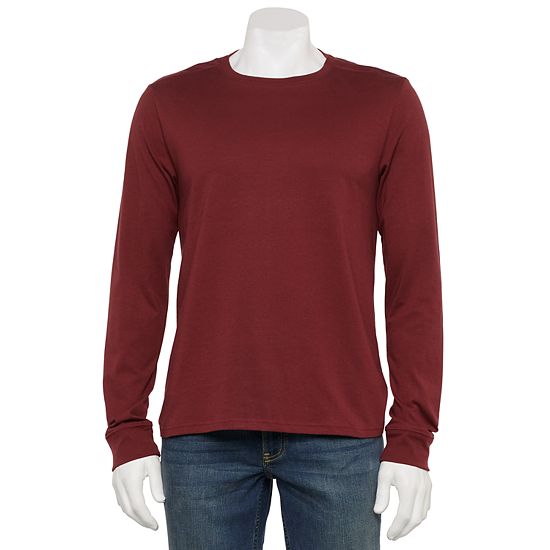Men's Adaptive Sonoma Goods For Life® Easy Dressing Long Sleeve Crew Tee