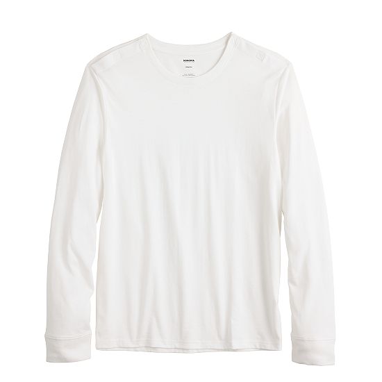 Men's Adaptive Sonoma Goods For Life® Easy Dressing Long Sleeve Crew Tee