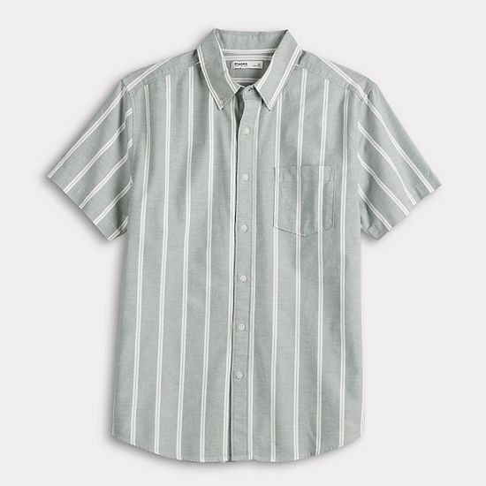 Men's Sonoma Goods For Life® Short Sleeve Perfect Length Button Down Shirt