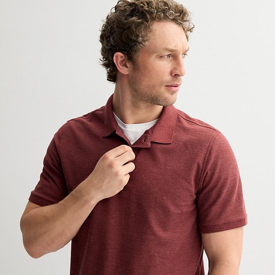 Men's Sonoma Goods For Life® Short Sleeve Relaxed Fit Pique Polo