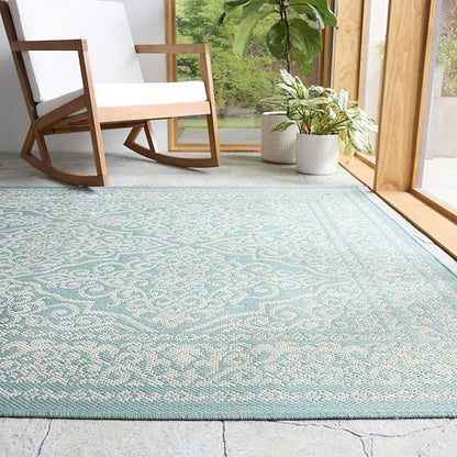 Sonoma Goods For Life® Aqua Classic Medallion Border Indoor/Outdoor Area Rugs