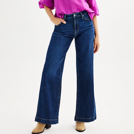 Petite Sonoma Goods For Life® Premium High Rise Wide Leg Jeans
