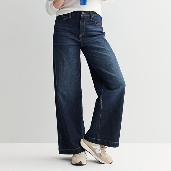 Petite Sonoma Goods For Life® Premium High Rise Wide Leg Jeans