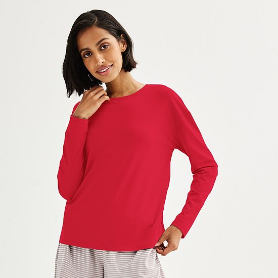 Women's Sonoma Goods For Life® Drop-Shoulder Long Sleeve Sleep Tee