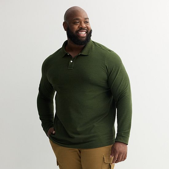 Big & Tall Sonoma Goods For Life® Long Sleeve Pique Polo