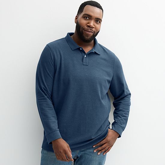 Big & Tall Sonoma Goods For Life® Long Sleeve Pique Polo