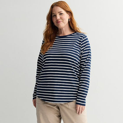 Plus Size Sonoma Goods For Life® Everyday Long Sleeve Crewneck T-Shirt