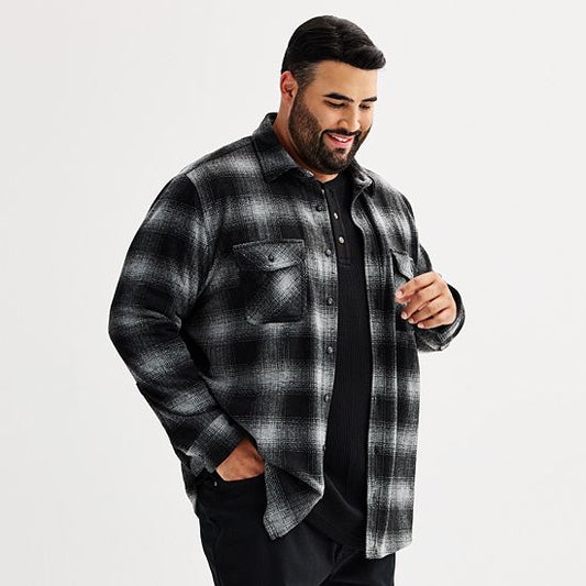 Big & Tall Sonoma Goods For Life® Long Sleeve Knit Button Down Shirt