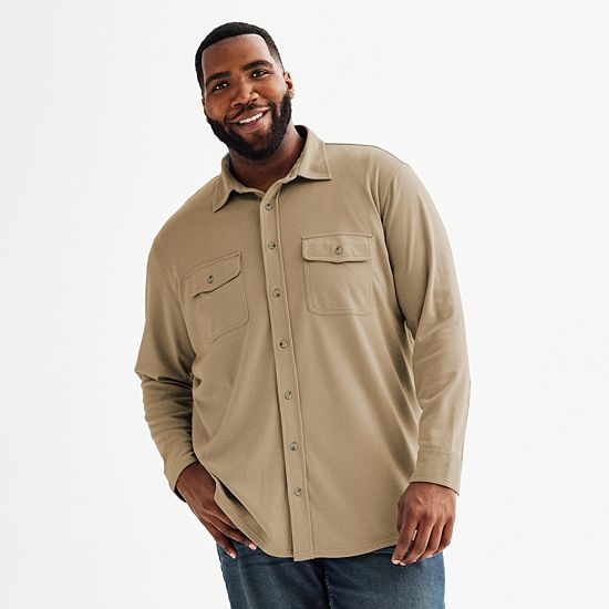Big & Tall Sonoma Goods For Life® Long Sleeve Knit Button Down Shirt
