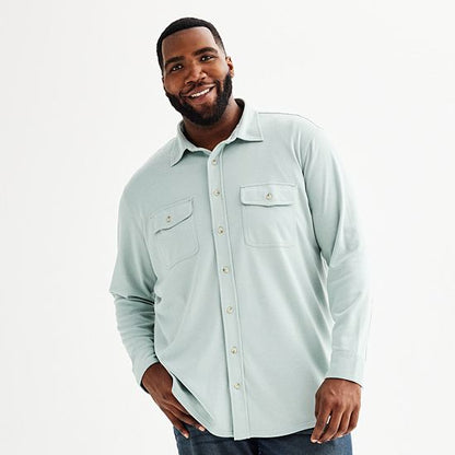 Big & Tall Sonoma Goods For Life® Long Sleeve Knit Button Down Shirt