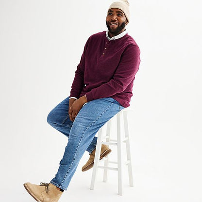 Big & Tall Sonoma Goods For Life® Long Sleeve Textured Henley Tee
