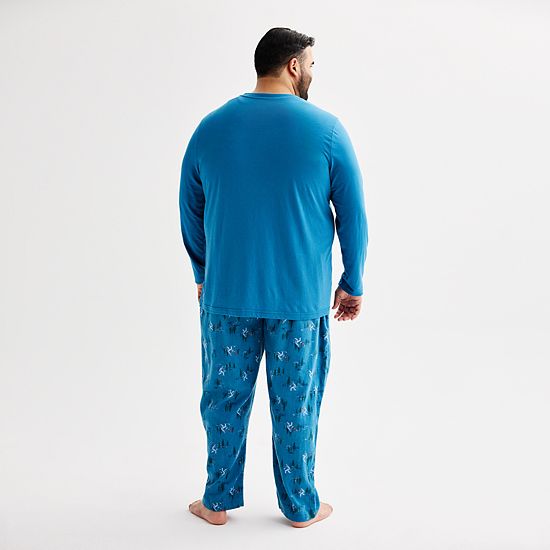 Big & Tall Sonoma Goods For Life® 2-pc. Long Sleeve Pajama Top & Flannel Pajama Pant Set