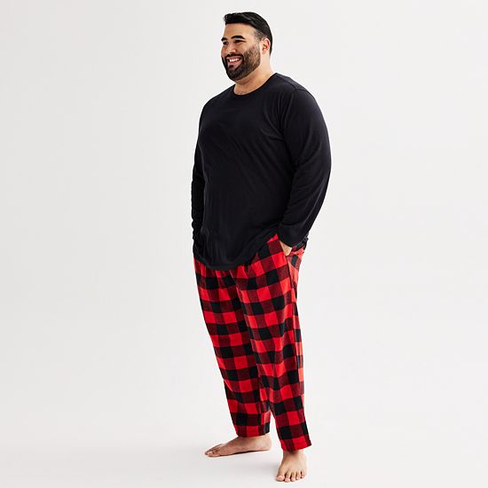 Big & Tall Sonoma Goods For Life® 2-pc. Long Sleeve Pajama Top & Flannel Pajama Pant Set