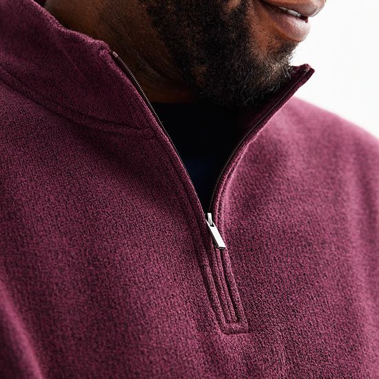 Big & Tall Sonoma Goods For Life® Sweater Fleece Quarter Zip Pullover