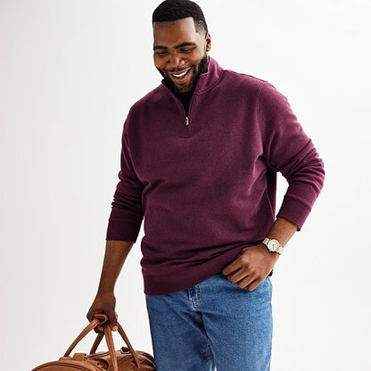 Big & Tall Sonoma Goods For Life® Sweater Fleece Quarter Zip Pullover