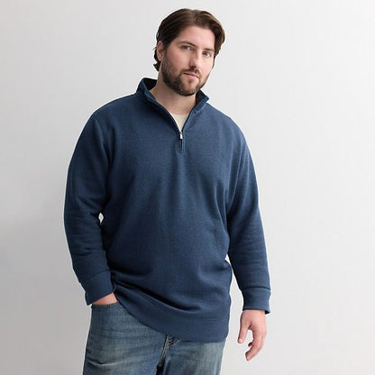 Big & Tall Sonoma Goods For Life® Sweater Fleece Quarter Zip Pullover