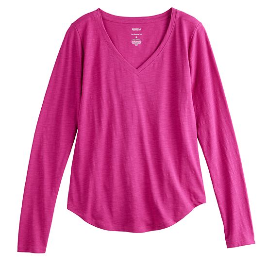 Women's Sonoma Goods For Life® Adaptive Everyday Long Sleeve V-Neck T-Shirt