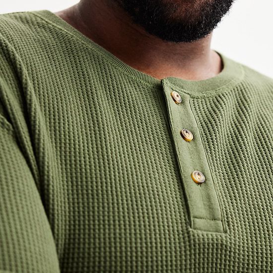 Big & Tall Sonoma Goods For Life® Long Sleeve Waffle Henley Tee
