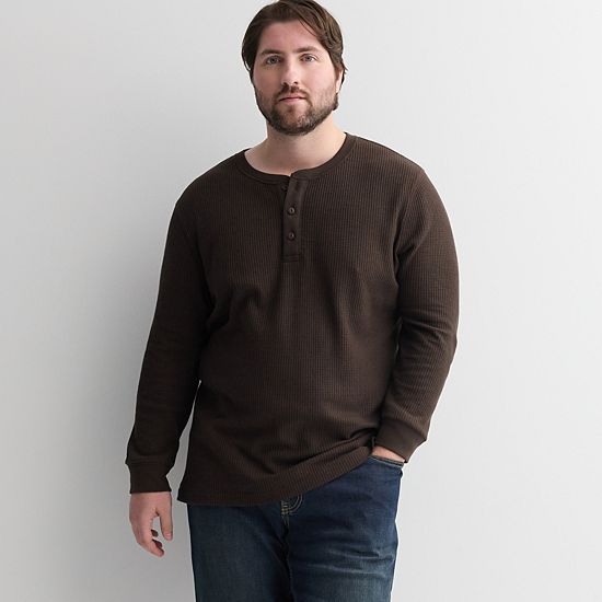 Big & Tall Sonoma Goods For Life® Long Sleeve Waffle Henley Tee