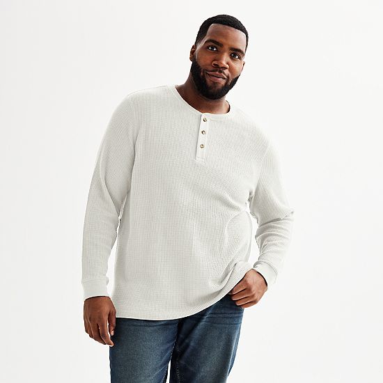 Big & Tall Sonoma Goods For Life® Long Sleeve Waffle Henley Tee