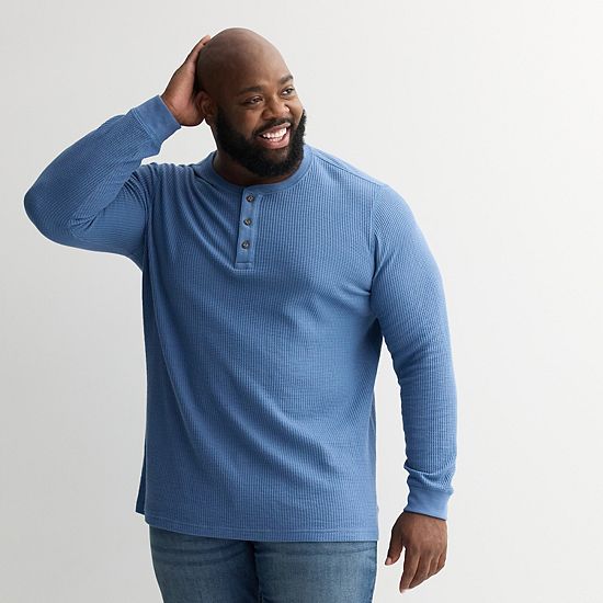 Big & Tall Sonoma Goods For Life® Long Sleeve Waffle Henley Tee