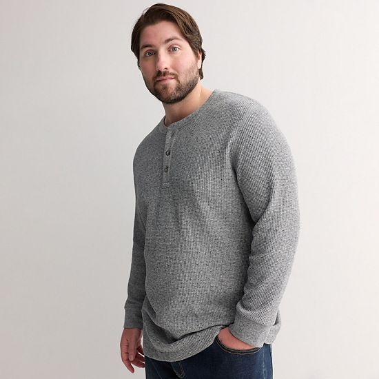 Big & Tall Sonoma Goods For Life® Long Sleeve Waffle Henley Tee