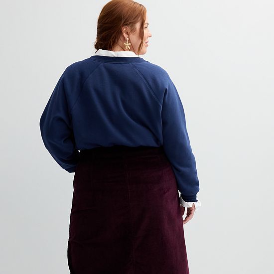 Plus Size Sonoma Goods For Life® Button-Front Corduroy Skirt