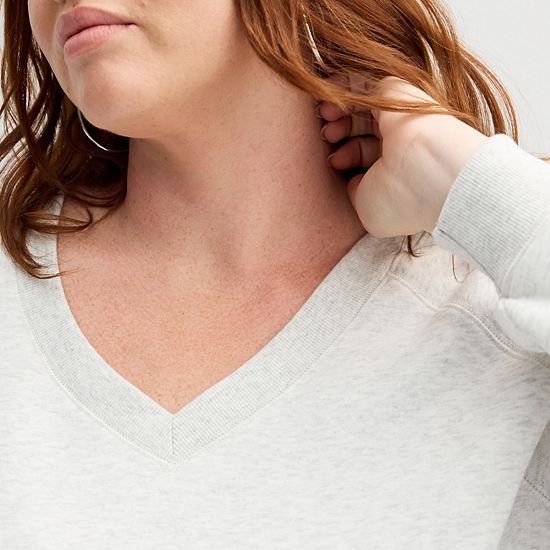 Plus Size Sonoma Goods For Life® V-Neck Sweatshirt