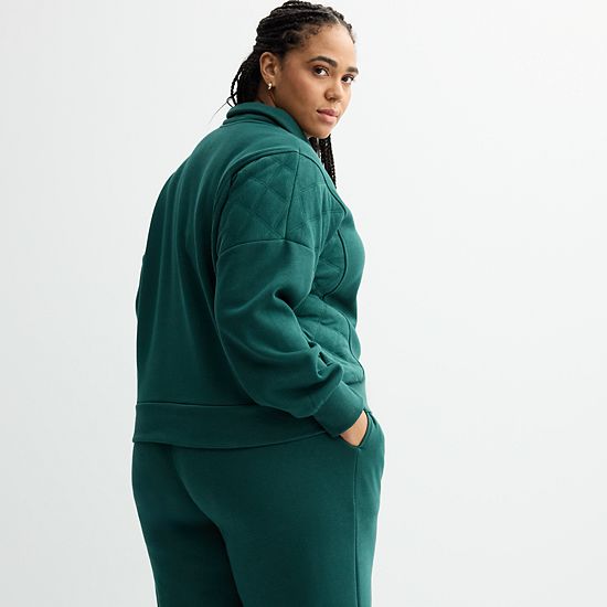Plus Size Sonoma Goods For Life® Quilted Fleece Sweatshirt