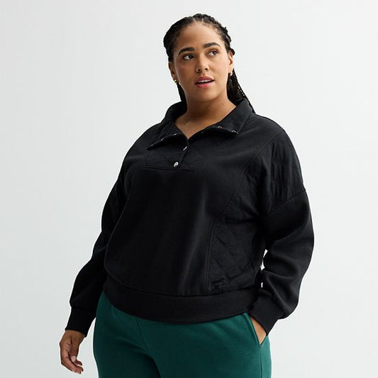 Plus Size Sonoma Goods For Life® Quilted Fleece Sweatshirt