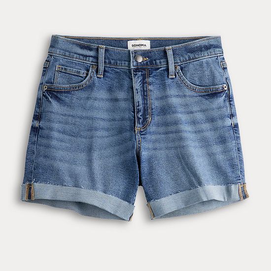 Petite Sonoma Goods For Life® Mid Rise Roll Cuff Shorts