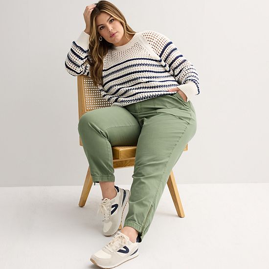 Plus Size Sonoma Goods For Life® Open Stitch Pullover