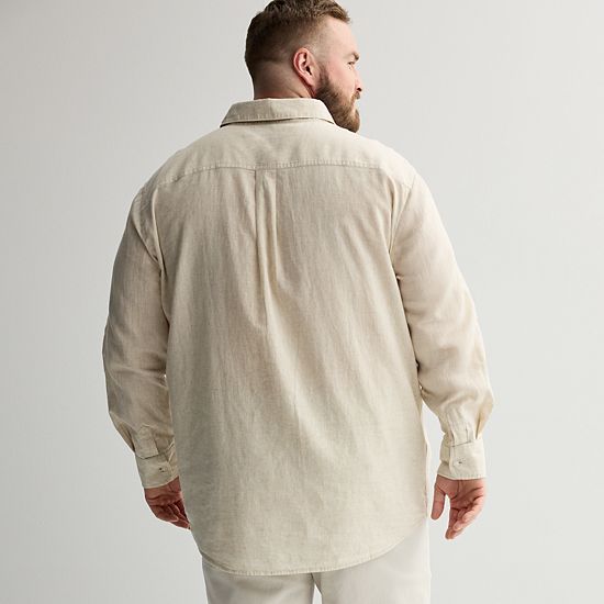 Big & Tall Sonoma Goods For Life® Perfect Length Long Sleeve Linen Shirt