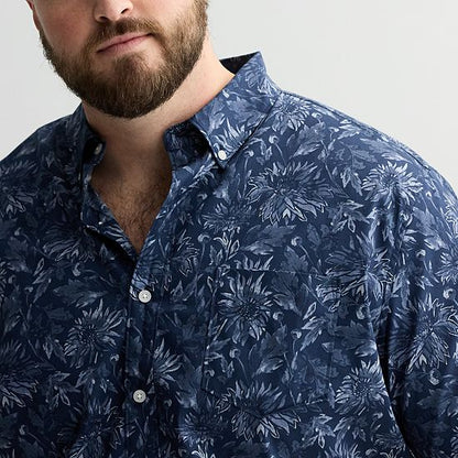 Big & Tall Sonoma Goods For Life® Short Sleeve Perfect Length Button Down Shirt
