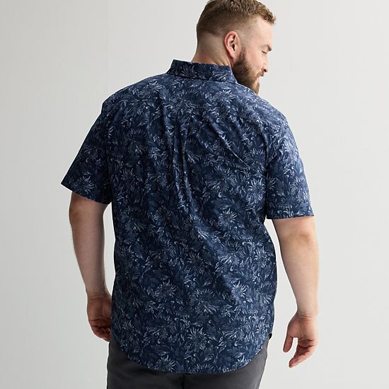 Big & Tall Sonoma Goods For Life® Short Sleeve Perfect Length Button Down Shirt