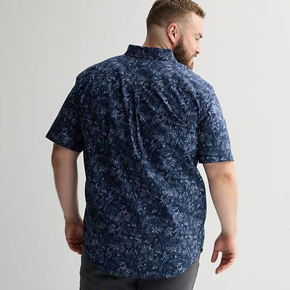Big & Tall Sonoma Goods For Life® Short Sleeve Perfect Length Button Down Shirt