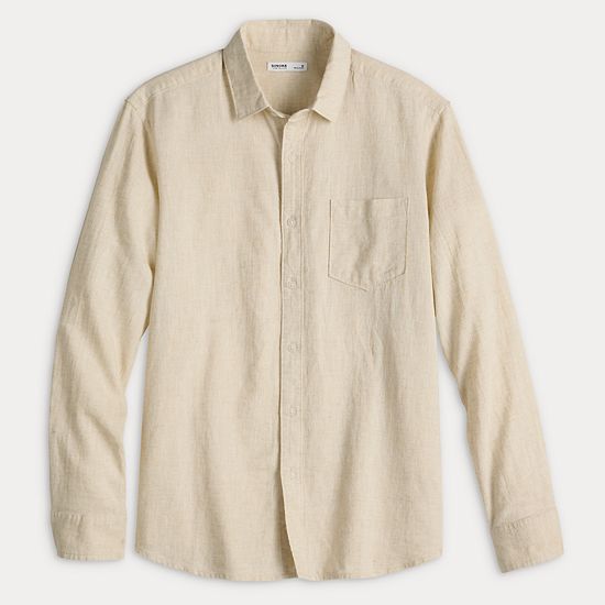 Men's Sonoma Goods For Life® Perfect Length Long Sleeve Linen Shirt