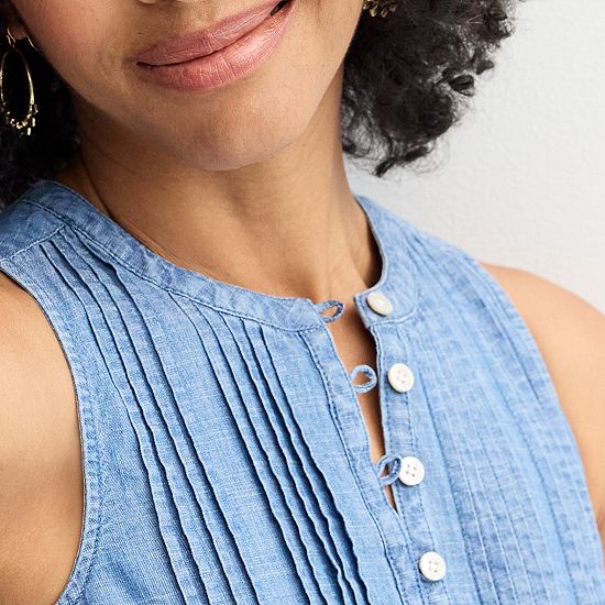 Petite Sonoma Goods For Life® Sleeveless Pintuck Dress