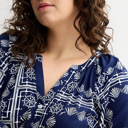 Plus Size Sonoma Goods For Life® Button Front Elbow Sleeve Shift Dress