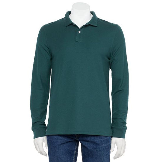 Men's Sonoma Goods For Life® Long Sleeve Pique Polo
