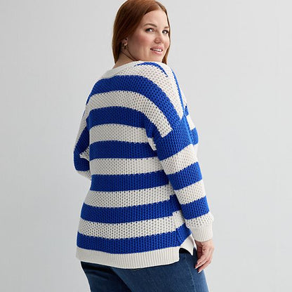 Plus Size Sonoma Goods For Life® Striped Button-Front Cardigan