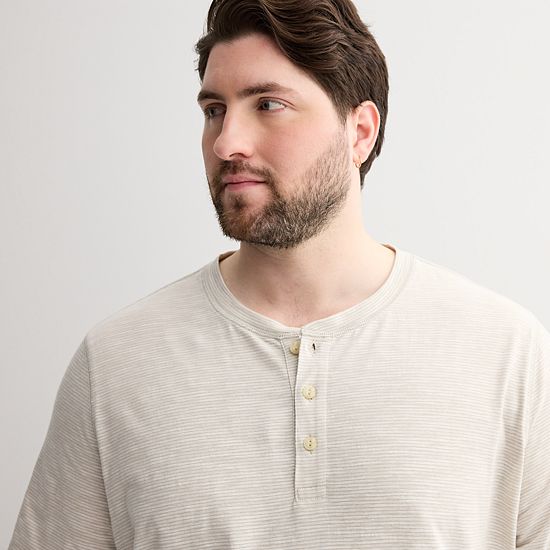 Big & Tall Sonoma Goods For Life® Short Sleeve Henley Shirt