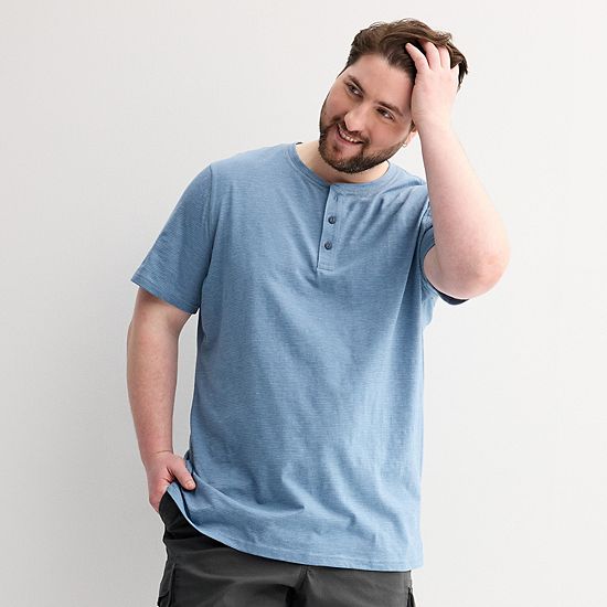 Big & Tall Sonoma Goods For Life® Short Sleeve Henley Shirt